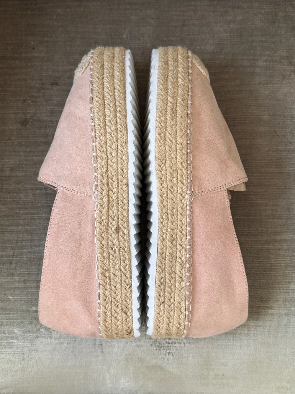Pink Espadrille Platform Loafers Slip On Flats Size 8